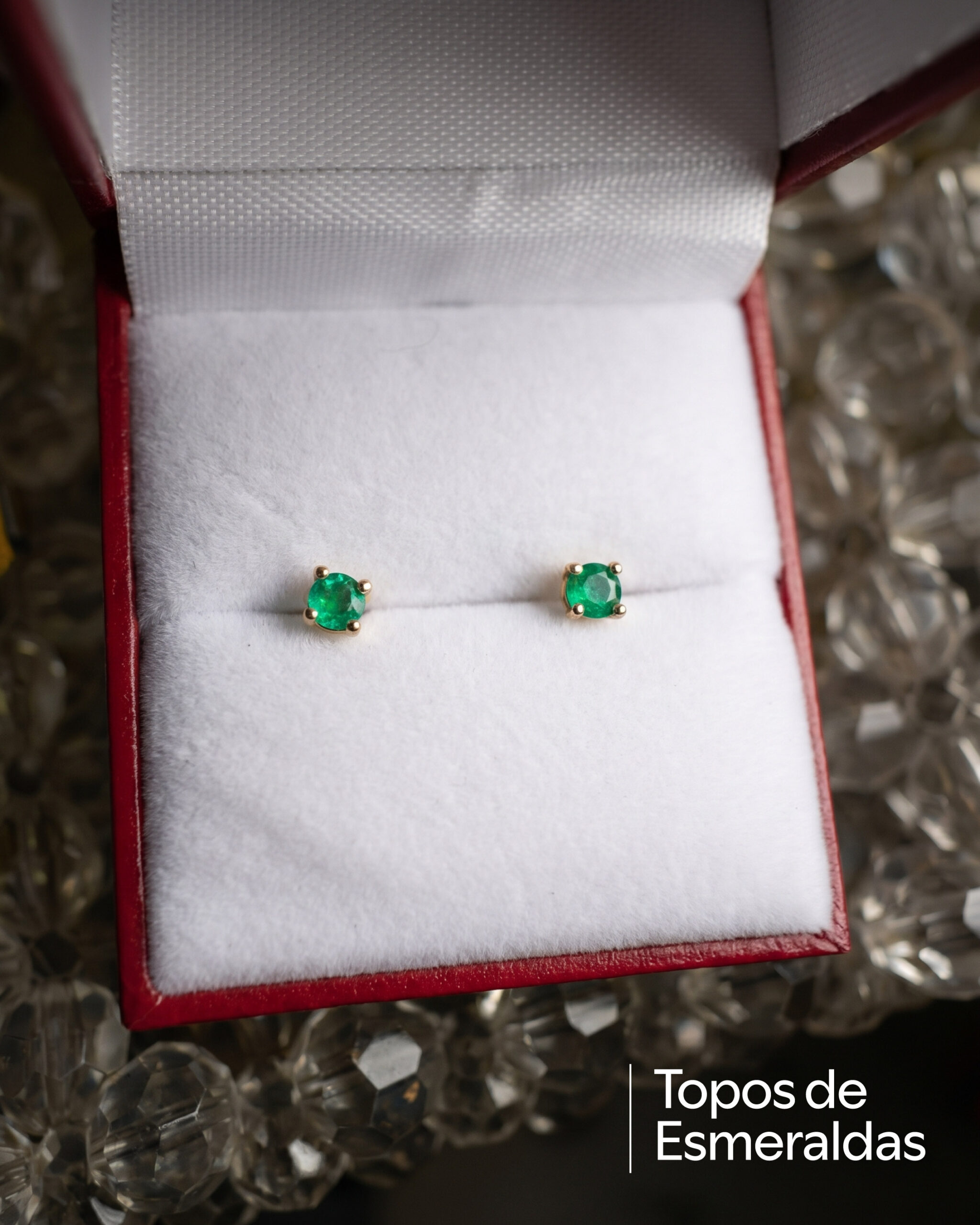Topos de esmeralda colombiana en oro 18K, Tesoro Andino